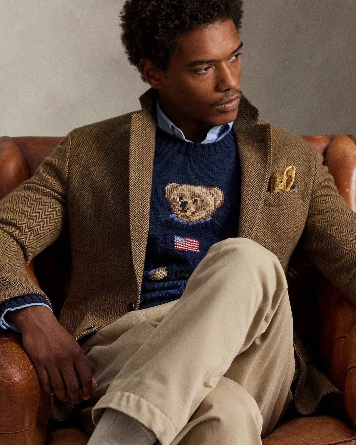 RL Polo Bear Cotton-Linen Suéter