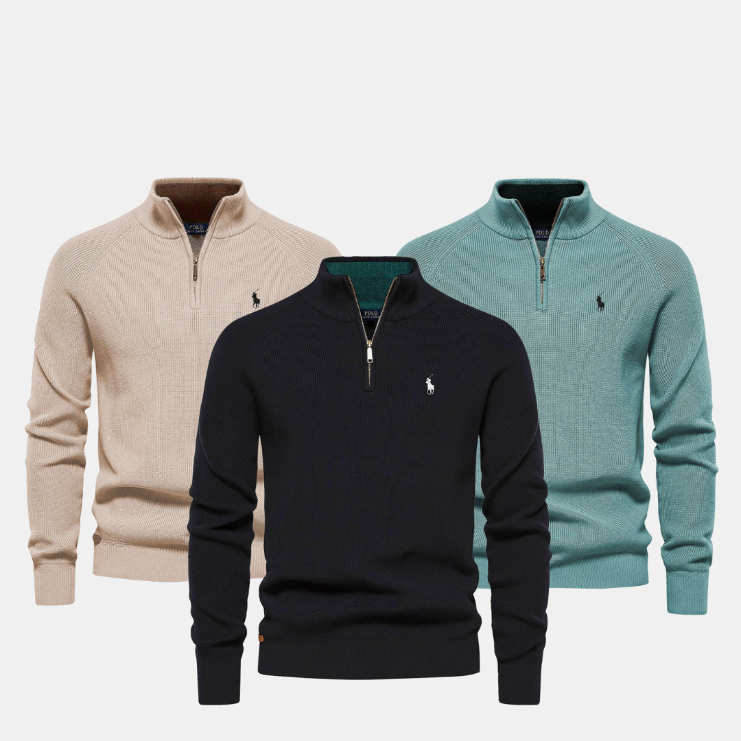 Suéter de cuello con cremallera RL Hombre (Liquidación)