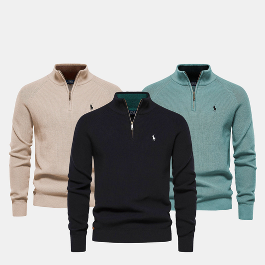 Suéter de cuello con cremallera RL Hombre (Liquidación)