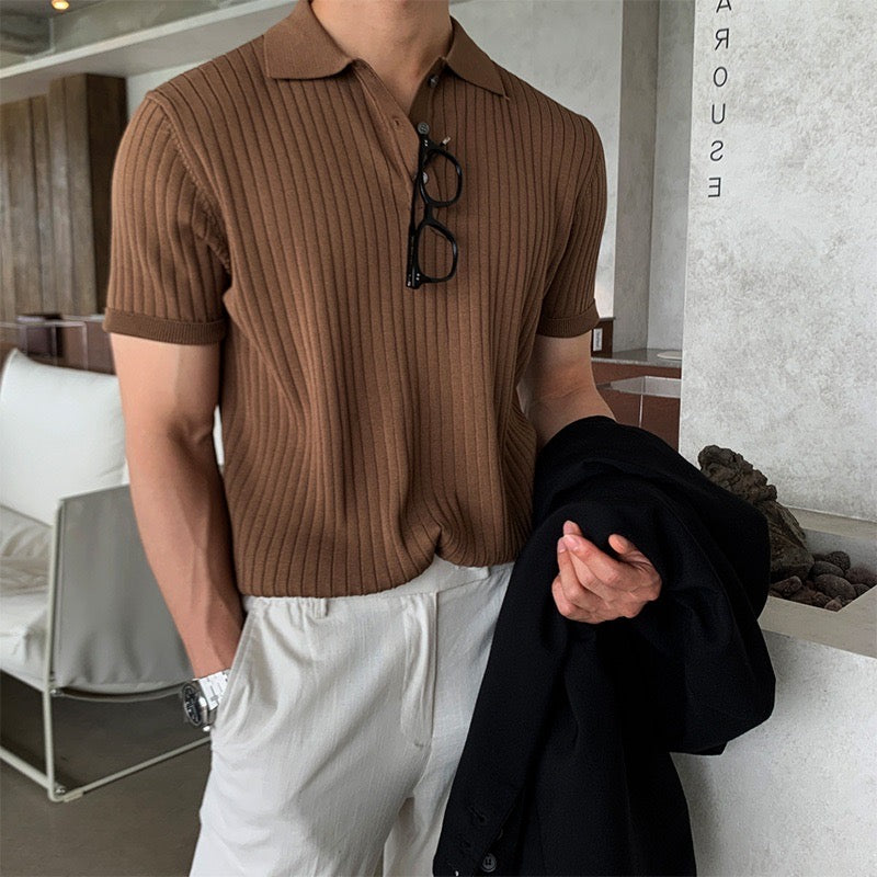 GIMCHEON Playera Polo Tejida