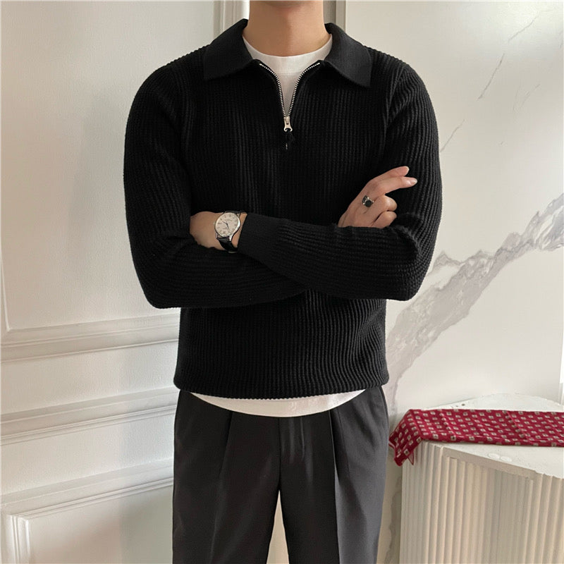 GONGJU Suéter con Cremallera