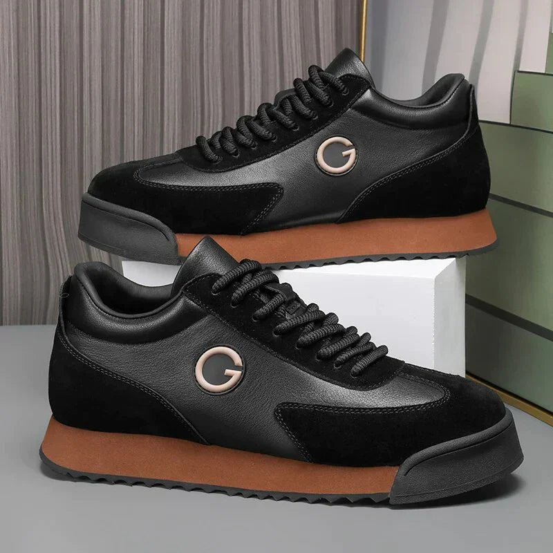 Giovanni Nero Zapatos de Cuero