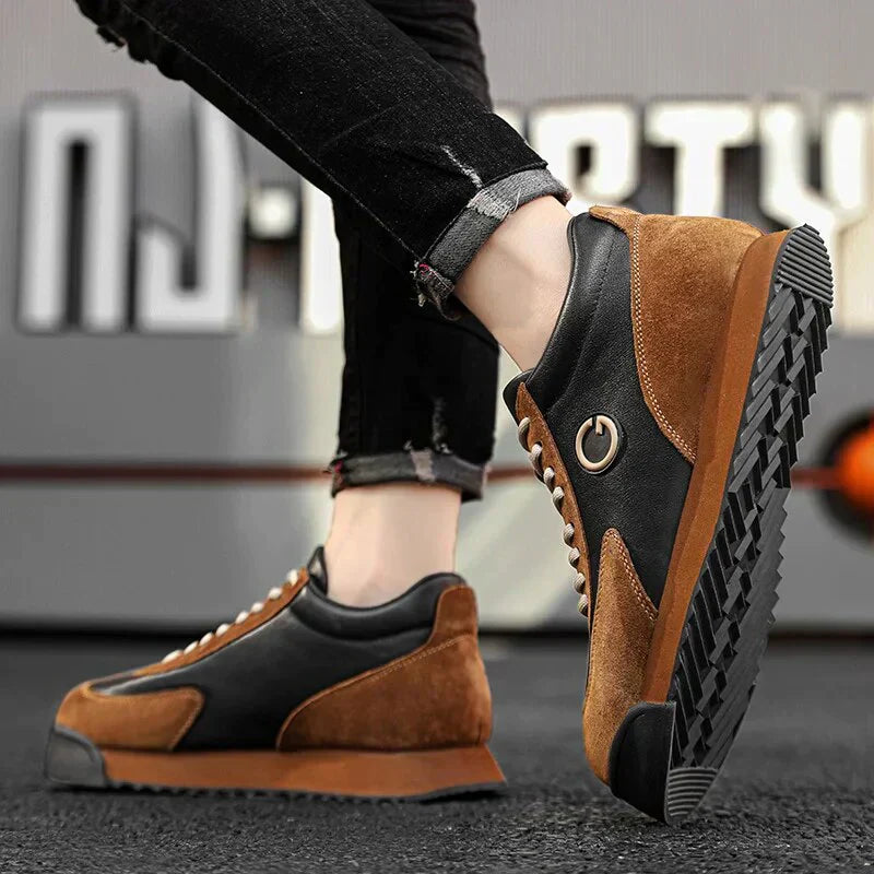 Giovanni Nero Zapatos de Cuero