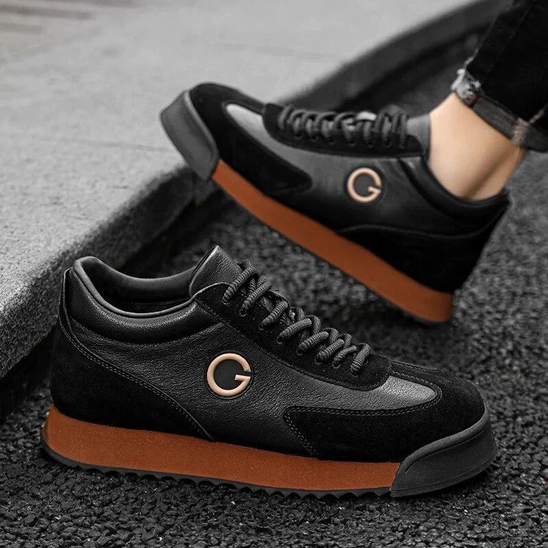 Giovanni Nero Zapatos de Cuero