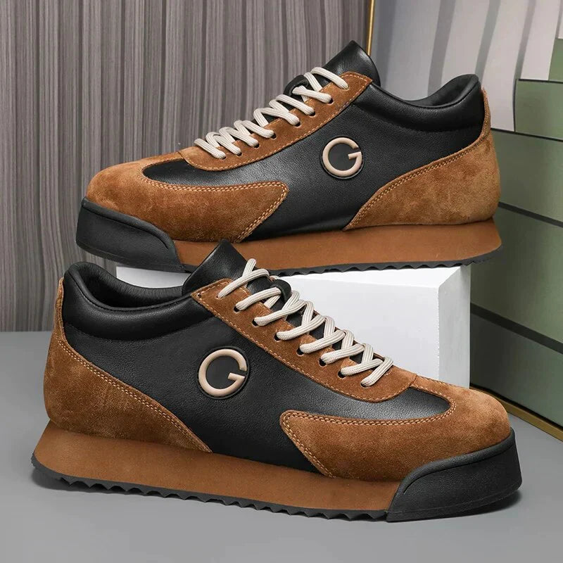 Giovanni Nero Zapatos de Cuero