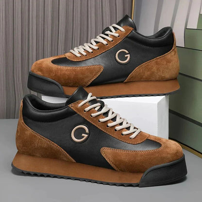 Giovanni Nero Zapatos de Cuero