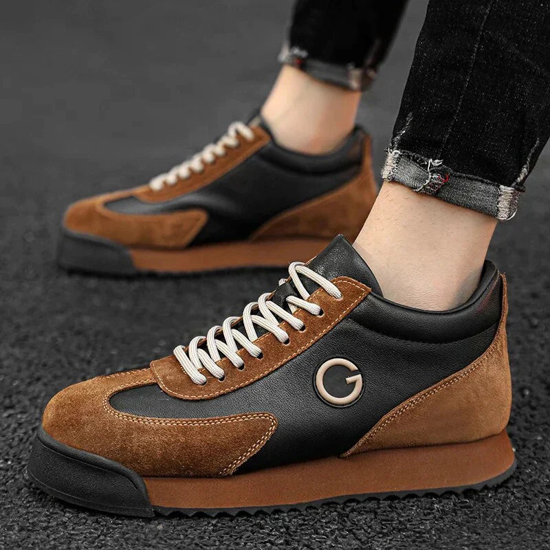 Giovanni Nero Zapatos de Cuero