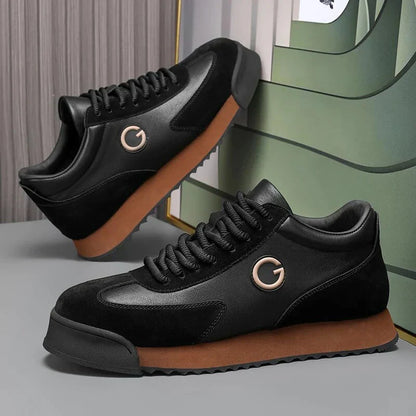 Giovanni Nero Zapatos de Cuero