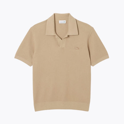 Suéter de punto abierto de mezcla de algodón LC con cuello polo