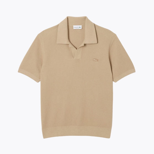 Suéter de punto abierto de mezcla de algodón LC con cuello polo