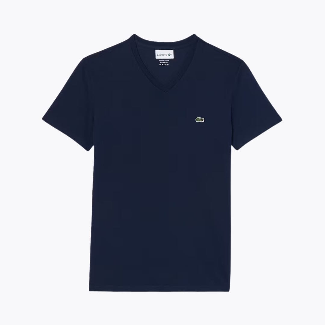 LC Camiseta de algodón pima ligera con cuello en V