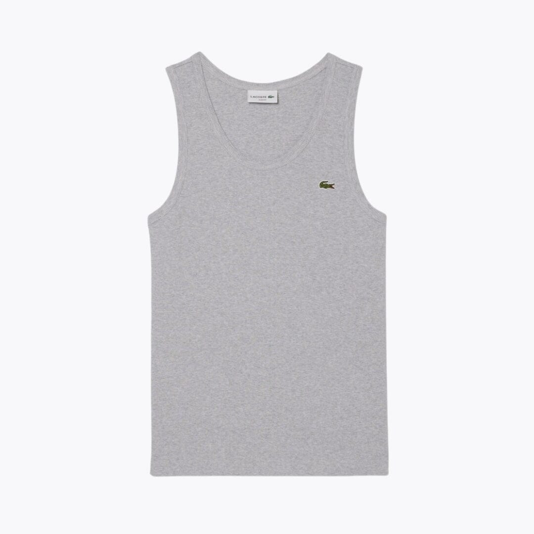 LC Corte Slim Ribbed Cotton Camiseta sin Mangas