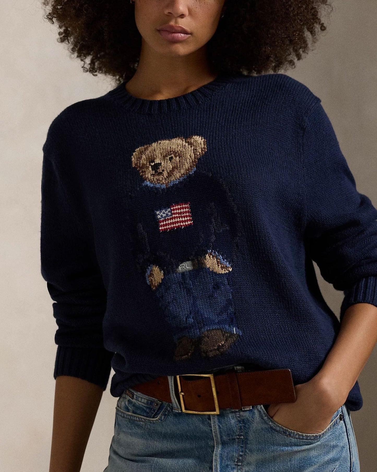 RL Polo Bear Cotton-Linen Suéter