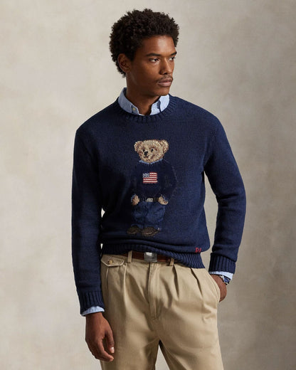 RL Polo Bear Cotton-Linen Suéter