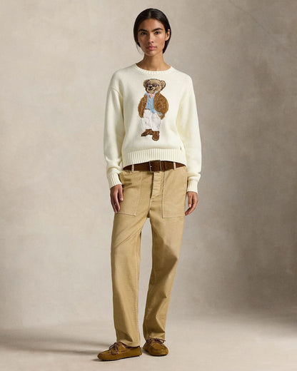 Suéter de algodón con cuello redondo Polo Bear de RL