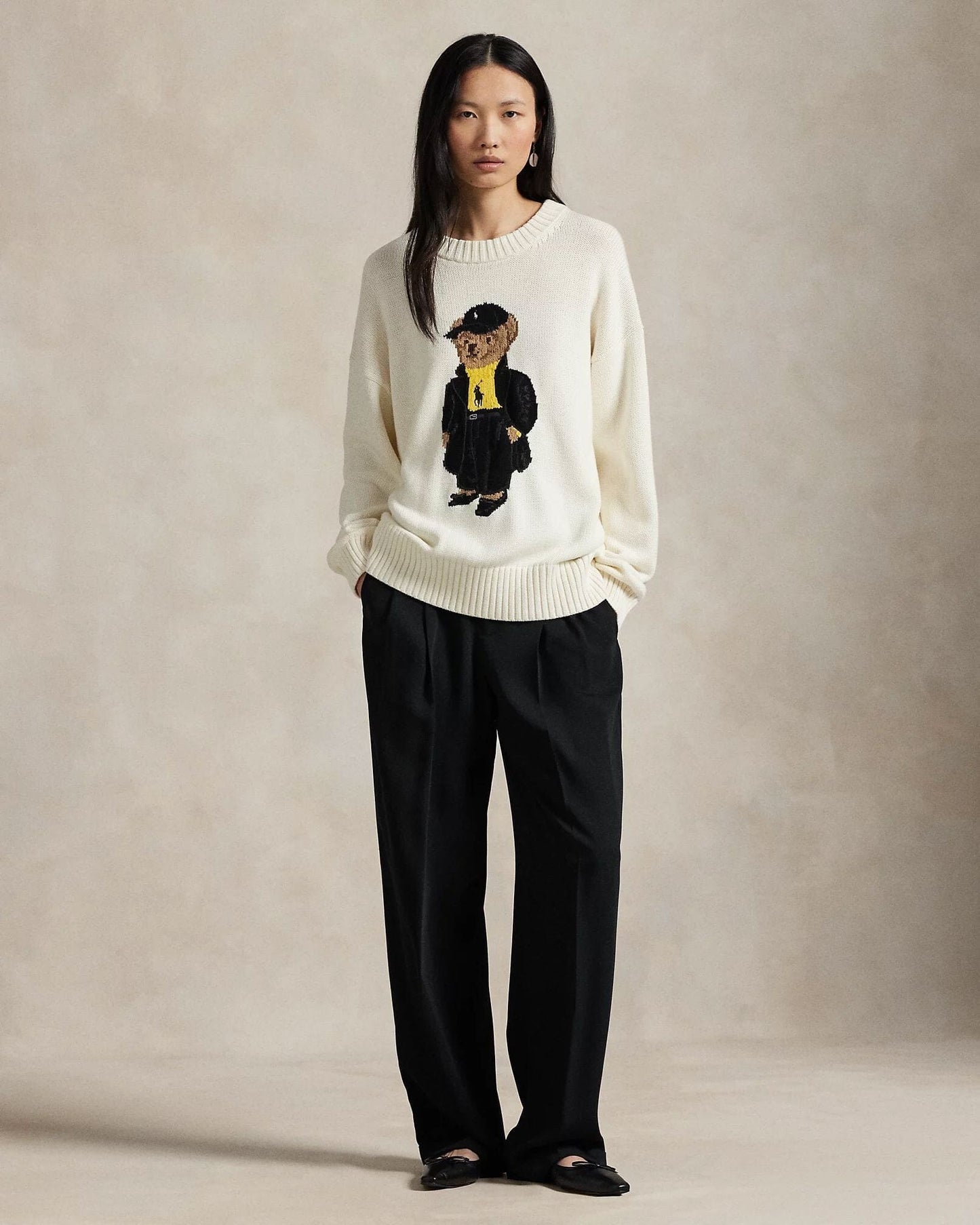 RL Polo Bear Cotton Crewneck Suéter