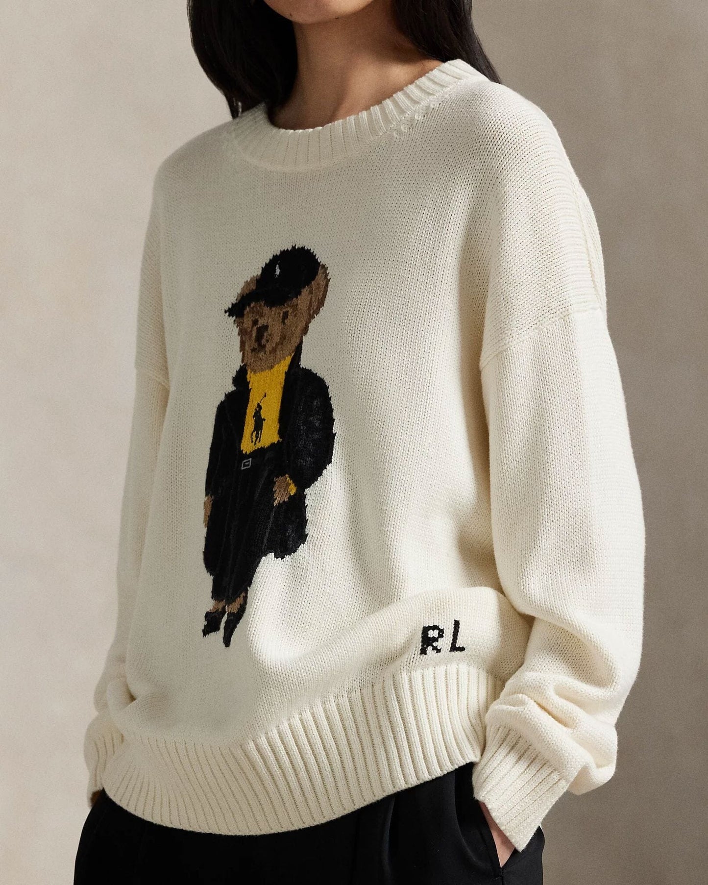 RL Polo Bear Cotton Crewneck Suéter
