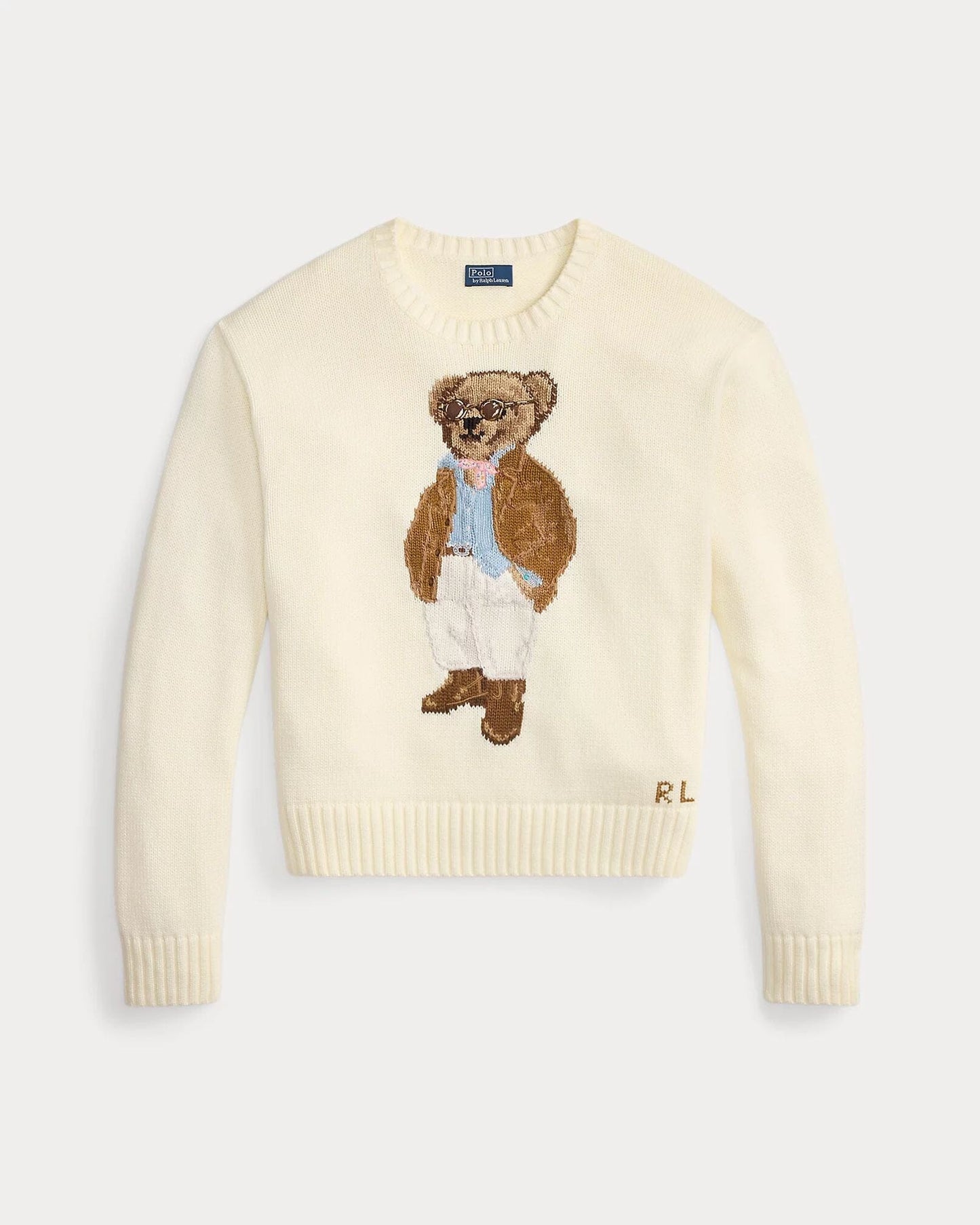 Suéter de algodón con cuello redondo Polo Bear de RL