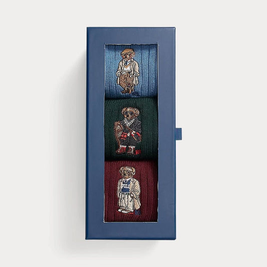 RL Polo Bear Crew Calcetines 3-Regalo Conjunto
