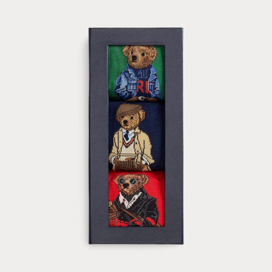 RL Polo Bear Crew Calcetines Set de 3-Regalos