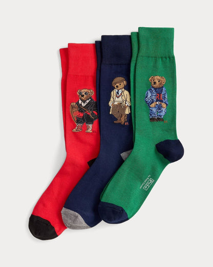 RL Polo Bear Crew Calcetines 3-Gift Conjunto