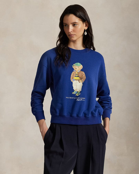 Sudadera de felpa ligera con cuello redondo RL Polo Bear