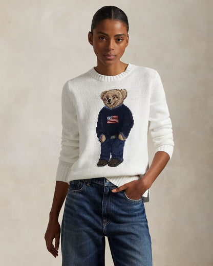 RL Polo Bear Linen-Cotton Crewneck Suéter