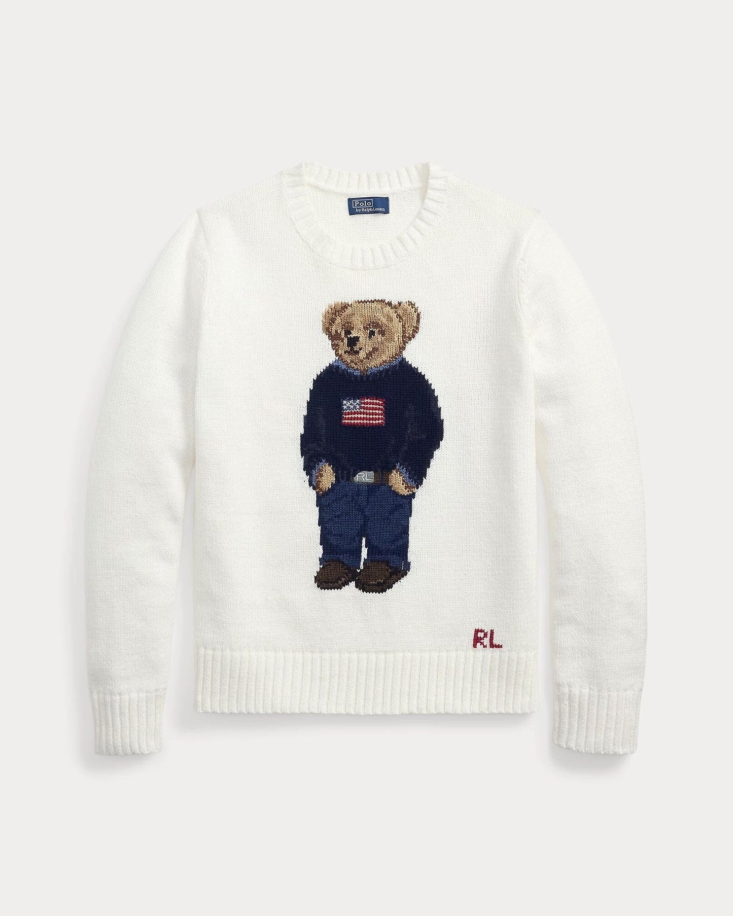 RL Polo Bear Linen-Cotton Crewneck Suéter