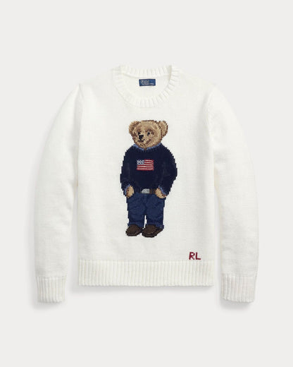 RL Polo Bear Linen-Cotton Crewneck Suéter