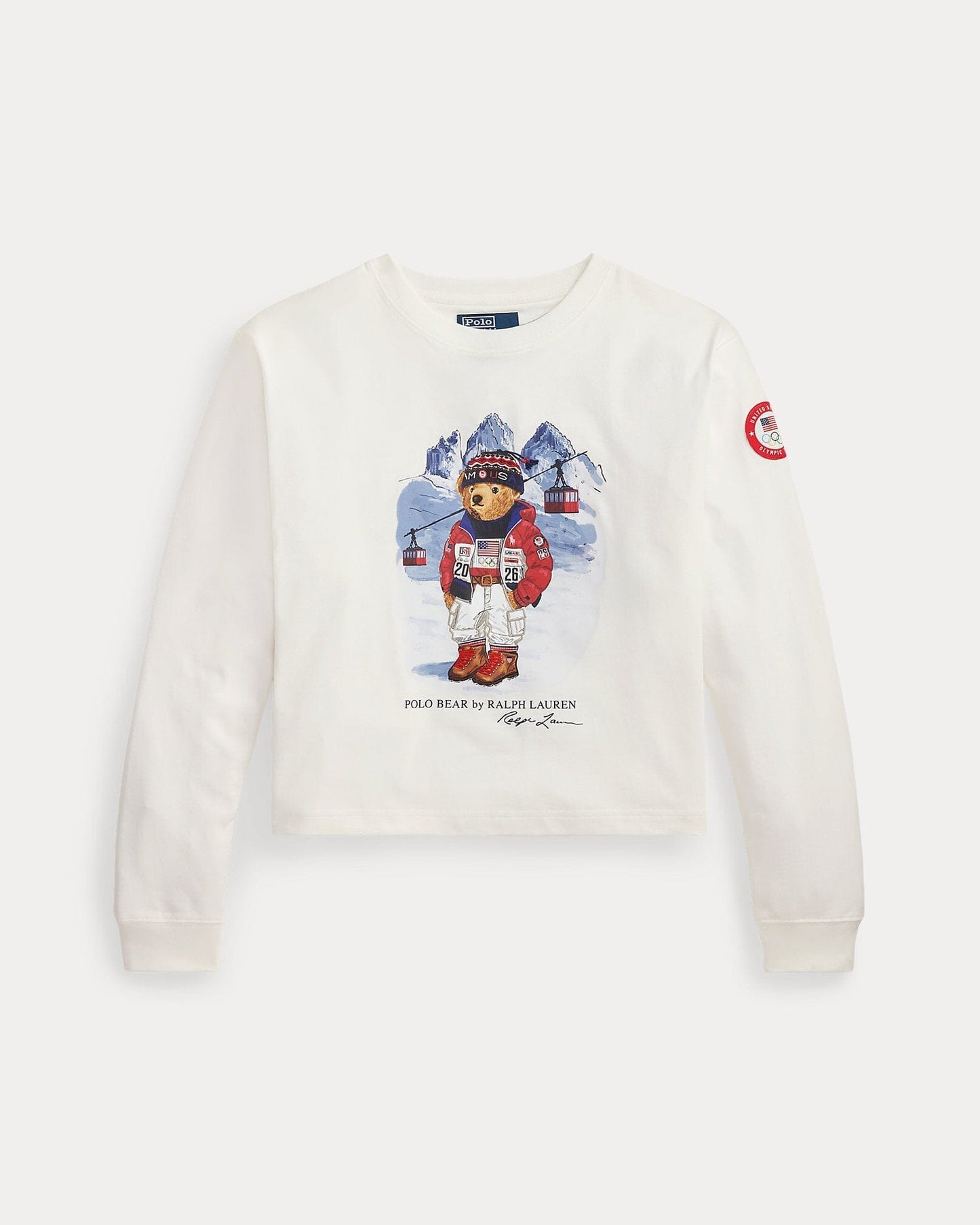 RL Team USA Polo Bear Long-Sleeve T-Camisa