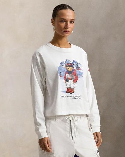 RL Team USA Polo Bear Long-Sleeve T-Camisa