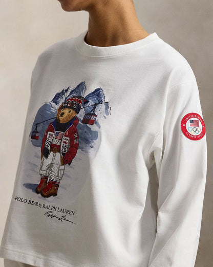 RL Team USA Polo Bear Long-Sleeve T-Camisa