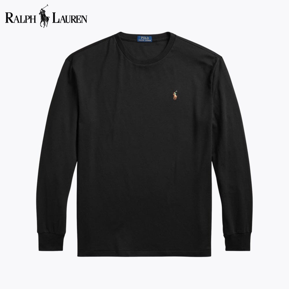 Camiseta de cuello redondo de algodón suave con corte clásico RL