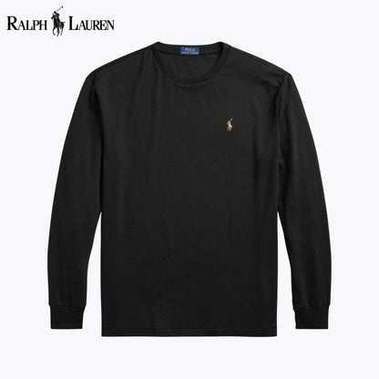Camiseta de cuello redondo de algodón suave con corte clásico RL