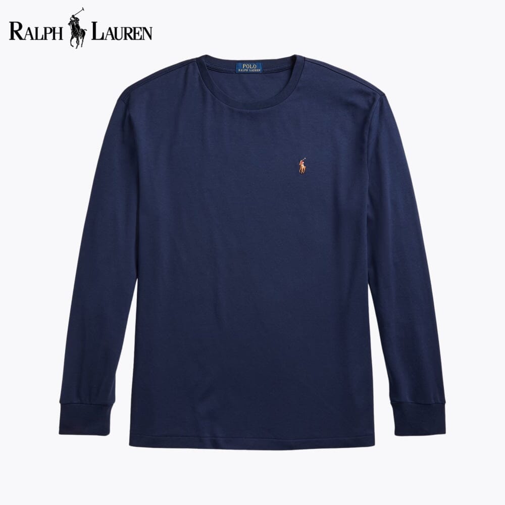 Camiseta de cuello redondo de algodón suave con corte clásico RL