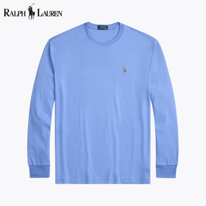 Camiseta de cuello redondo de algodón suave con corte clásico RL