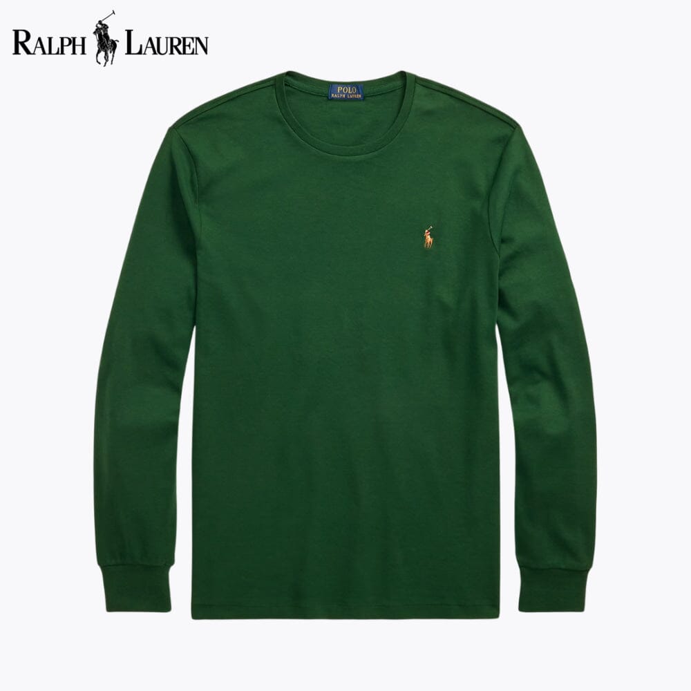 Camiseta de cuello redondo de algodón suave con corte clásico RL