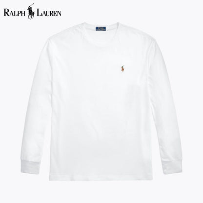 Camiseta de cuello redondo de algodón suave con corte clásico RL