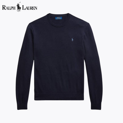 Jersey de cuello redondo de algodón y cachemir de RL