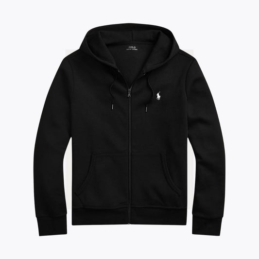 RL Sudadera con Capucha y Cremallera Completa de Doble Punto