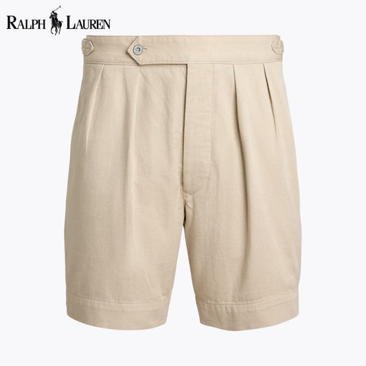RL Corte Relajado Short de Sarga con Pliegues