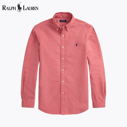 RL Camisa Oxford Teñida de Prenda de Corte Slim