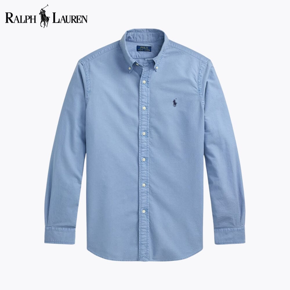 RL Camisa Oxford Teñida de Prenda de Corte Slim