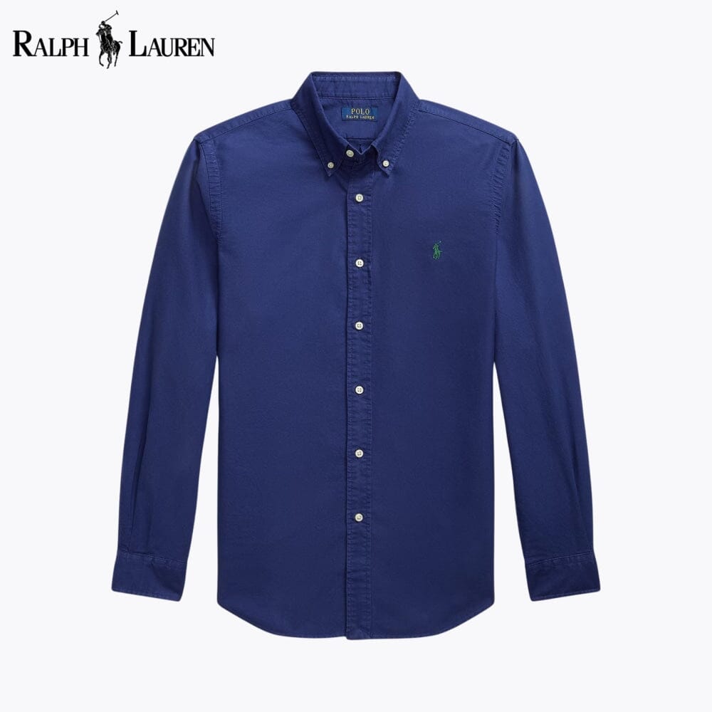 RL Camisa Oxford Teñida de Prenda de Corte Slim