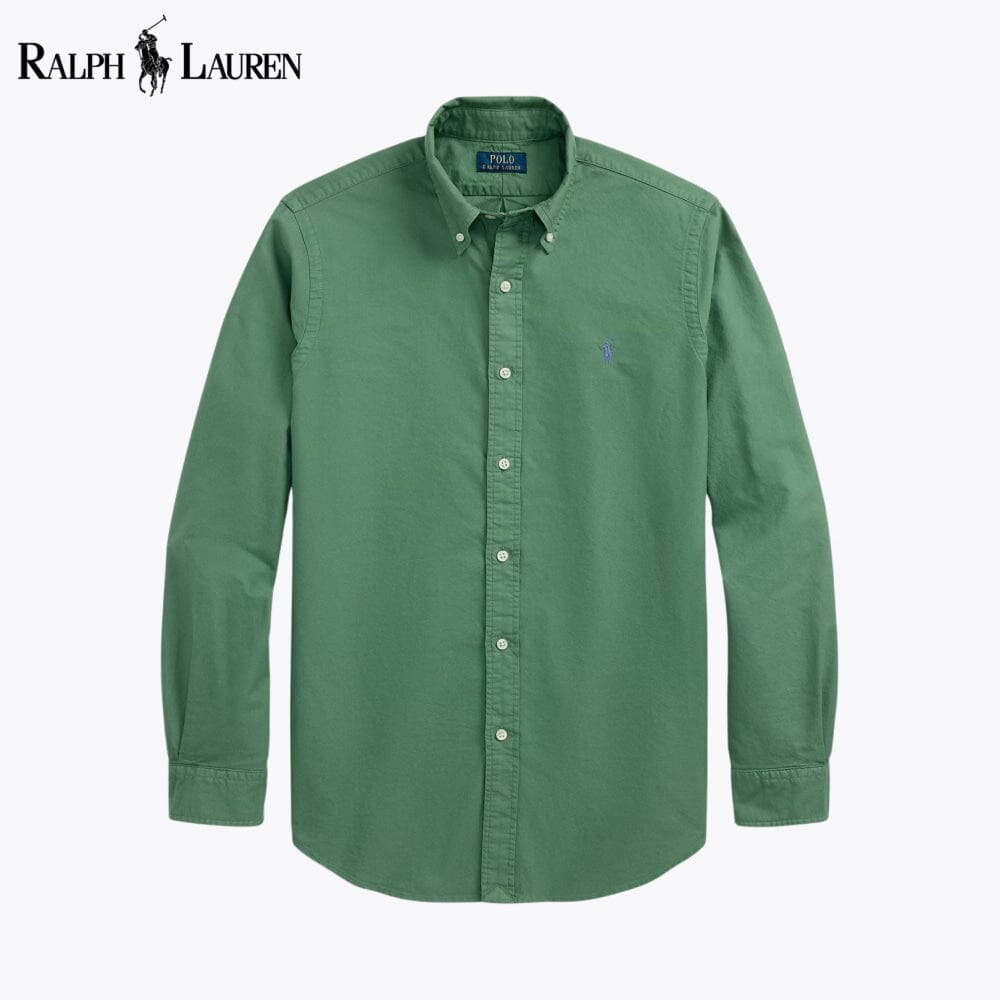 RL Camisa Oxford Teñida de Prenda de Corte Slim