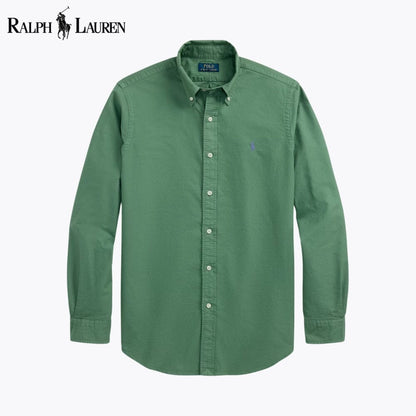 RL Camisa Oxford Teñida de Prenda de Corte Slim