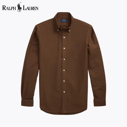 RL Camisa Oxford Teñida de Prenda de Corte Slim