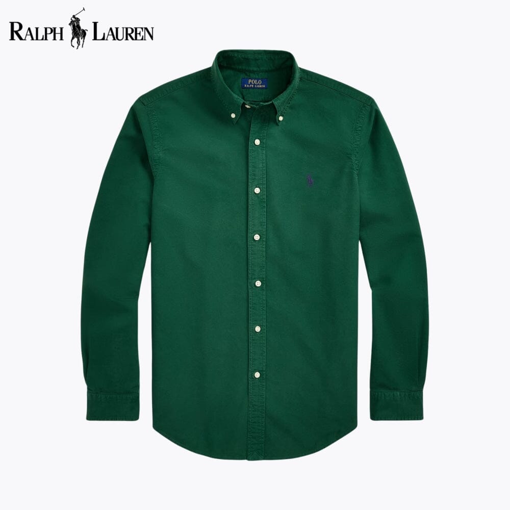 RL Camisa Oxford Teñida de Prenda de Corte Slim