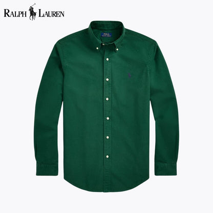 RL Camisa Oxford Teñida de Prenda de Corte Slim
