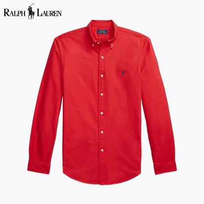 RL Camisa Oxford Teñida de Prenda de Corte Slim
